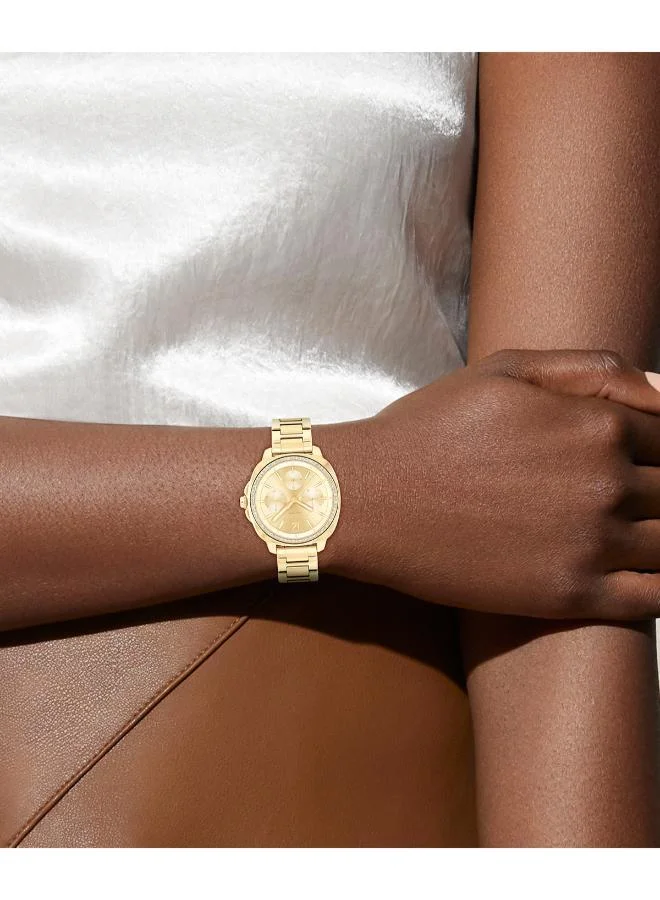 Coach  Kitt Collection Multifunction Watch For Women With Gold-Tone Stainless Steel Bracelet - 14504393 for Women | Best Price UAE